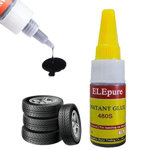 Colle Pneu Voiture | Colle Caoutchouc Vulcanisante pour Meche & Rustine | R&eacute;paration Rapide Pneus Auto, Moto, Camion, V&eacute;lo (20g) - Neuf
