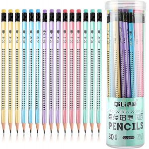 ERYI-Lot De 30 Crayons En Bois Hb Antidérapants Multicolores Avec Gomme À Effacer Pour Enfants Et Étudiants - Outils De Dessin Pour Examens, École, Bureau, Dessin Et Croquis (30 Crayons) - Neuf