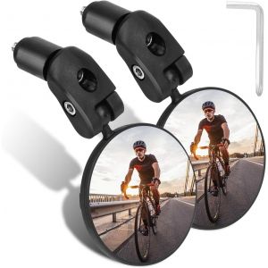 2 Espejos Retrovisores Para Bicicleta, Convexos, De Alta Definición Y Ajustables 360°, Para Manillar De Bicicleta De Montaña, Carretera Y Motocicleta. - Neuf