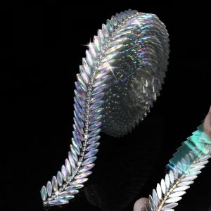 Kal-91.4cm Couleur Argent Cha&icirc;ne De Strass Chaussures, Rouleau De Strass Ruban En Cristal Bouquet, D&eacute;coration, V&ecirc;tements, Couvre-Chefs De Mariage (Tr001) - Neuf