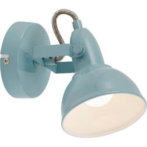 Leuchten ¿ Lampe Murale,Spot Mural Avec Double Bras Rotatif Et Pivotant Spot Au Design Rétro/Vintage,Culot E14 40 W .,Métal,Dimensions 15,6 X 10 Cm,Couleur Menthe/Blanc - Neuf