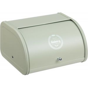 Bo&icirc;te &Agrave; Pain Avec Corps En Acier Inoxydable, Huche &Agrave; Pain En M&eacute;tal Pour La Cuisine, R&eacute;cipients De Stockage Du Pain Avec Couvercle Enroulable,Vert Sauge - Neuf