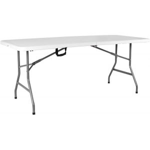 Ulteronixshop-Table Pliante de 1,5 m tr&egrave;s r&eacute;sistante pour Camping, Buffet, Mariage, march&eacute;, Jardin, f&ecirc;te, Voiture, Stand de Pique-Nique, tr&eacute;teau int&eacute;rieur ou ext&eacute;rieur, poign&eacute;e de Transport Pliable - Neuf