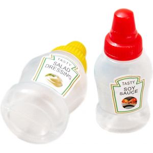 Bouteille D'assaisonnement À Presser Avec Couvercle Anti-Poussière, Distributeur Transparent Pour Ketchup, Confiture, Mayonnaise, Sauce Barbecue - Neuf