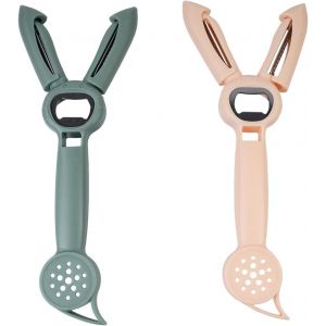 Letnerny-D&eacute;capsuleur Multifonction 5 En 1 - D&eacute;capsuleur Cr&eacute;atif, D&eacute;marreur De Canette Et R&acirc;pe &Agrave; Melon En Vert Et Abricot, Pour Bouteilles, Canettes Et Bo&icirc;tes De Conserve - Neuf