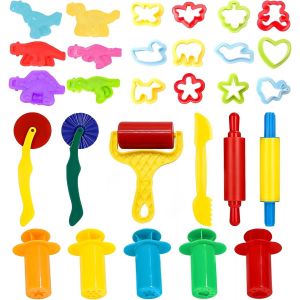 Lot de 29 outils de p&eacute;trissage pour enfants Accessoires de p&acirc;te &agrave; modeler Jouet de cuisine Cadeau pour gar&ccedil;ons et filles Accessoire de p&eacute;trissage Outil de p&eacute;trissage Multicolore - Neuf