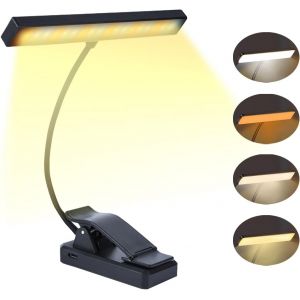 Tianyi-Lampe De Lecture, 18 Leds Liseuse Lampe Clip Usb Rechargeable, 4 Couleur & 3 Niveaux De Luminosité Variable, 360° Cou Flexible, Lampe De Lecture Pour Lire Au Lit, Pince Livre Nocturne Voyages - Neuf