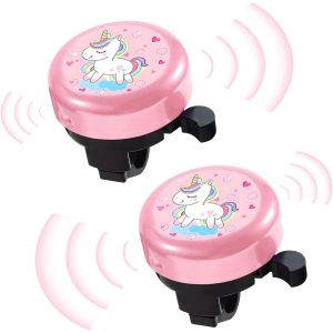 2 Sonnette Velo Enfant Fille Mini Sonnette De V&eacute;lo Licorne Sonnette Velo, Accessoires De V&eacute;lo D'&eacute;quilibre Pour Enfants, Cadeau Pour Enfants Et Filles - Neuf