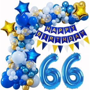 AYUHR-75 Ans Décorations Anniversaire Homme Femme 75 Ans Arche Ballon bleu 75 ans anniversaire Ballons Guirlande ballon 75 ans Homme Decoration Anniversaire 75 ans 75. Guirlande Ballons bleu - Neuf