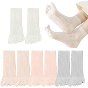 4 Paires Chaussettes &Agrave; Doigts Femme Chaussettes Avec Orteils, Respirant Chaussettes Orteils S&eacute;par&eacute;s Running Chaussette Doigt De Pied Sport Filles Chaussettes Yoga Danse - Neuf