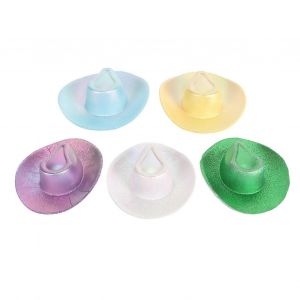 5pcs Mini Chapeau De Cowboy Mignon D&eacute;coratif Miniature Cowboy Chapeau De Maison De Poup&eacute;e Polyvalent Pour Bouteille De Vin Pour Animaux De Compagnie - Neuf