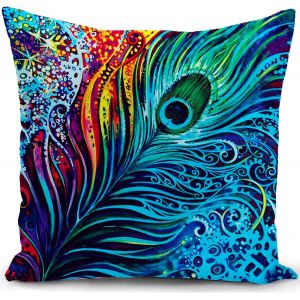 Trahoo-Housse De Coussin Canape Decoration Salon Paon Bleu Cadeau Femme Housse Coussin Pour Canap&eacute; 40x40 Cm Chambre Deco Exterieur Decoratif - Neuf