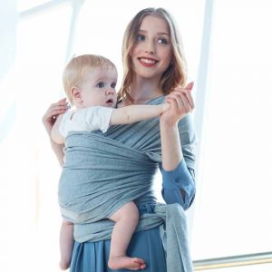 Écharpes Porte-Bébé Élastiques Tout-En-Un - Porte-Bébé - Écharpe Porte-Bébé - Écharpe Mains Libres - Cadeau De Naissance - Taille Unique (Gris Classique) - Neuf