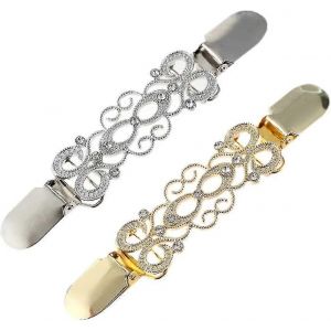 Pinces De Pull,Pinces De Cardigan Perlées,Perle Élégante,Pince De Col De Cardigan (3 Pièces,Or + Argent + Bronze Ancien) - Neuf