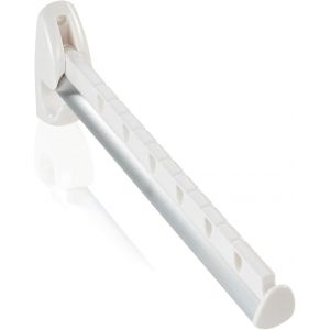 KALANKA-Porte cintre mural Airette, Support de cintre pouvant accueillir jusqu&iquest;&agrave; 7 cintres, Tringle &agrave; v&ecirc;tements r&eacute;tractable de 31 cm &agrave; fixer au mur - Neuf