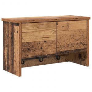 vidaXL Porte-manteau mural avec &eacute;tag&egrave;re Montage mural avec stockage avec porte Bois ancien 50 x 20 x 30 cm - Neuf