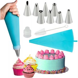 Chenquansarl-Lotde8pochesdouilleenacierinoxydableaveccoupleur30cmx17cmpochedouillerutilisableavecdenettoyagepourdcorationdegteauxptisseriesetcupcakes - Neuf