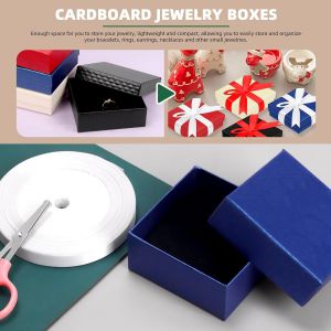 Kalanka-Lot De 17 Boîtes Cadeaux En Carton Avec Couvercles Et Ciseaux Pour Bagues, Colliers, Bracelets, Boucles D'oreilles - 7,6 X 7,6 X 2,5 Cm (Bleu Saphir) - Neuf