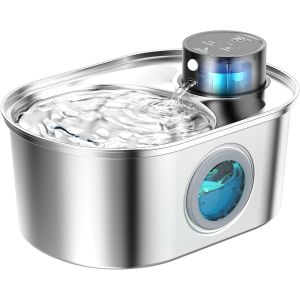 Fontaine &Agrave; Eau Pour Chat Piles, Fontaine Sans Fil Pour Animaux De Compagnie, Distributeur D'eau En Acier Inoxydable Pour Animaux De Compagnie, Fountaine D'eau De Compagnie, Capacit&eacute; 3,2l - Neuf