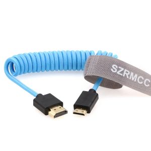 ERYI-Mini Hdmi Vers Mini Hdmi 8K 2.1 Câble Spiralé Tressé Ultra Haut Débit Pour Sony Cx7, A7 Ii, A7S Ii, Canon Eos 70D/80D, Nikon D500, D7500, Z6/Z7, Panasonic Lumix Fuji Caméra - Neuf