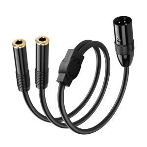 XLR m&acirc;le &agrave; double 6,35 mm y Splitter Cable,3 broches XLR m&acirc;le &agrave; double 6,35 mm (1/4 "") TRS femelle microphone audio Converter cable&iquest;0.5M/1.6FT&iquest; - Neuf