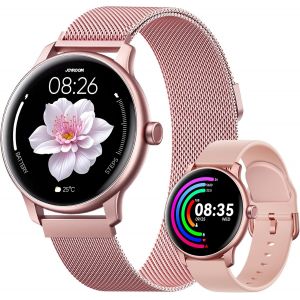Montre Connectée Femme avec Appel Bluetooth 5.4 [Bracelet Magnétique] Smartwatch 1.32"" HD Montre 100+ Sportifs, Sommeil, Fréquence Cardiaque, SpO2, Calories, IP68 pour Android iOS - Neuf