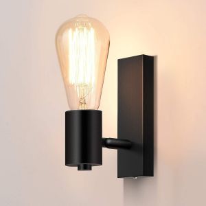 Applique Murale Industrielle Noire De Style Edison Avec Douille E27 - Neuf