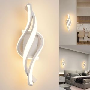 Ulteronixshop-Led Applique Murale Int&eacute;rieur,22w 3000k Lumi&egrave;re Blanc Chaud 1800lm Lampe Murale,Moderne Luminaire Murale,&Eacute;clairage Murals Design Incurv&eacute;e,Appliques Murales Pour Chambre,Maison Couloir,S - Neuf