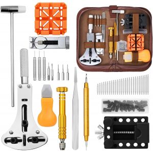 Nbgcm-Outil Montre, Kit Horlogerie, Kit Changement Pile Montre,Kit Montre Avec Manuel D'utilisation, Ouvre-Montre, Ouvre-Dos De Montre, Outil Pour Barre À Ressort, Tournevis Horlogerie, 149 Pièces - Neuf