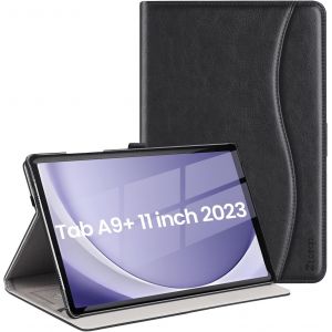Coque Pour Samsung Galaxy Tab A9+ 2023 (Sm-X210/Sm-X216/Sm-X218), Housse En Cuir Pu De Qualité Supérieure Avec Fente Pour Carte, Réveil/Veille Auto Pour Galaxy Tab A9+, Noir[Coq9126848] - Neuf