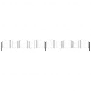 Prolenta Premium - Clôture De Jardin Avec Dessus En Forme De Lance En Acier 1070 X 125 Cm Noir - Neuf