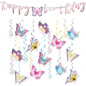 Senior-Lot De 13 &Eacute;merillons &Agrave; Suspendre En Forme De Papillon, D&eacute;coration D'anniversaire, Convient Pour La Maison, La Salle De Classe, Le B&eacute;b&eacute;, L'anniversaire, La F&ecirc;te, Le Mariage, Les Tourbi[L888] - Neuf