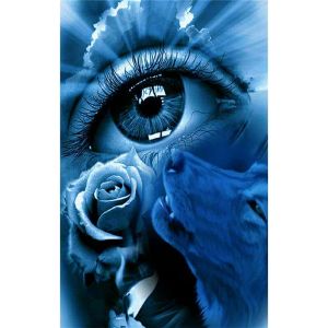 Oayew-Peinture Diamant Carr&eacute;e Oeil 40x50 Cm Diamond Painting Oeil Bleu Peinture Par Num&eacute;ros ?il Rosa Diamond Picture Oeil Carr&eacute; Canevas Diamant Loup Diamond Painting Carr&eacute; Loup Broderie Diamant Rose - Neuf