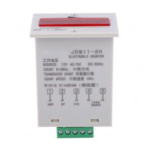 Compteur electronique JDM11-6H a 6 chiffres, affichage numerique LED, relais, transducteur, comptage, AC/DC 12 V - Neuf