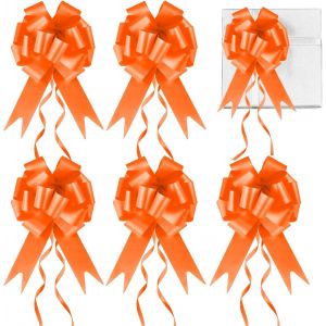 KAL-Prampe 30 Pièces Noeud Voiture Mariage Orange, Noeud Tulle Mariage Voiture, N?uds Automatiques, N?uds À Tirer En Ruban Pour Mariage Diverses Célébrations Anniversaires Fêtes - Neuf