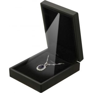 (Noir) 1 Pi&egrave;ce Led Pendentif Collier Coffret Cadeau, Vitrine De Rangement De Bijoux En Velours Adapt&eacute; Pour Proposition Fian&ccedil;ailles Mariage Anniversaire Anniversaire Saint Valentin - Neuf