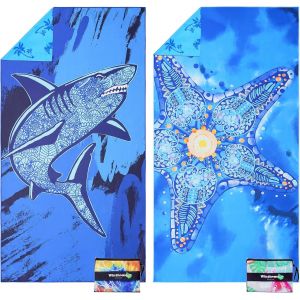 Serviette De Plage R&eacute;versible-Drap De Plage Grande 180x90cm,Serviette Plage Microfibre L&eacute;g&egrave;re S&eacute;chage Rapide Sans Sable,Beach Towel Pour Femme Homme,Vacances,Natation,Camping (2 Pack).[O202] - Neuf