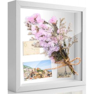 Cadre Photo 3D À Remplir 20 X 20 Cm Pour Objets Jusqu'À 3 Cm,Pour Fleurs,Photos,Mariages,Travaux Manuels,Voyages,Cadeaux - Neuf