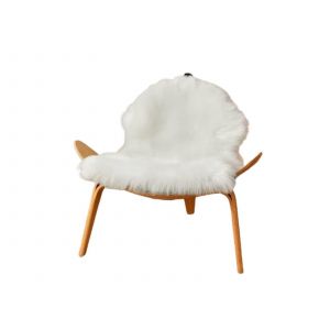 Tapis Jet&eacute; En Fausse Peau De Mouton 50x80cm Blanc Antid&eacute;rapant Et Doux - Neuf