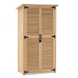Abri De Jardin Bois Divit Gh9 Meuble De Balcon Ext&eacute;rieur Verrouillable 115 Cm - Neuf