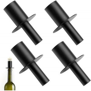 KALANKA-Lot de 4 Porte Bougie Bougeoirs Noirs pour Décoration de Table de Noël, Salon, Salle à Manger et Chambre à Coucher - Neuf