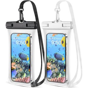 Kal-Pochette Étanche Smartphone [Lot De 2], Sac Étanche Ipx8 Pour Téléphone [Cadre 3d Sans Soudure] Coque Waterproof Pour Iphone 15 Pro Max 14 13 Galaxy S24 S23 Ultra, Jusqu'à 6.9 - Neuf