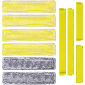 SUBZONAL-Accessoires pour Aspirateur de Fen&ecirc;tre K&auml;rcher WV6 WV 6 Plus WV7, 6 Serpill&egrave;res en Microfibre et 4 Extracteurs de L&egrave;vre en Caoutchouc Accessoires de Rechange pour K&auml;rcher WV6 WV 6 Plus WV7 - Neuf