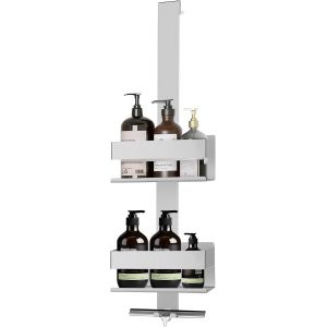 CMJAAGUR-&Eacute;tag&egrave;re De Douche Sans Per&ccedil;age &Agrave; Suspendre, Organisateur De Salle De Bain, Shampoing, Support De Panier De Douche, Support De &Eacute;tag&egrave;re De Douche, Avec 4 Crochets (Argent)[M2548] - Neuf