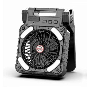 Ventilateur De Camping &Agrave; &Eacute;nergie Solaire Avec Lumi&egrave;re,Ventilateur De Camping Portable Avec Panneau Solaire,Camp De Tente Rechargeable - Neuf