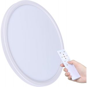 Subzonal-Plafonnier Led, Plafonnier &Agrave; Intensit&eacute; Variable Plat Avec T&eacute;l&eacute;commande, 3000 K - 6500 K, Cri &iquest; 80 Ip54 &Eacute;tanche, 24w/ 2160lm, Lampe Ultra-Fine Pour Chambre &Agrave; Coucher, Salon, Chambre D'enfant, - Neuf