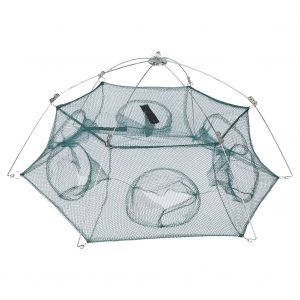 Filet De Peche Portable Pliable A Ouverture Rapide, Piege A Crevettes, Accessoire Pour Cage A Poissons, 6 Coins Fermes, 80 Cm - Neuf