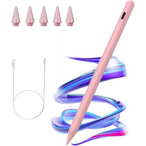 Stylet Ipad 2018-2023,Charge Rapide Rejet De La Paume Et Sensibilit&eacute; &Agrave; L'inclinaison, Pencil Pour Ipad 10/9/8/7/6&egrave;me, Ipad Mini 5/6&egrave;me, Ipad Air 3/4/5&egrave;me, Ipad Pro 11""/12.9"" (Rose) - Neuf
