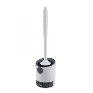 [Double Tête] 1 Paquet De Brosse De Toilette Et Support, Poignée Antidérapante, Poils Souples Et Flexibles À Tête Plate, Brosse De Toilette En Silicone, Base À Séchage Rapide De Type Tiroir - Neuf