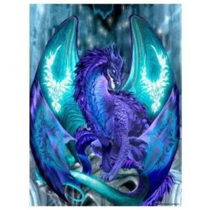 Kit De Broderie Diamant 5d Motif Dragon Bleu, Broderie Complète Au Point De Croix, Strass, Décoration D'intérieur, Cadeau À Faire Soi-Même, 30,5 X 40,6 Cm - Neuf